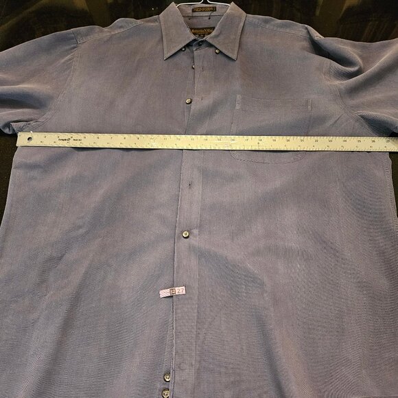 Roberto Villini Men's Dress Shirt, Gray/Blue, Sz XL - Picture 8 of 11
